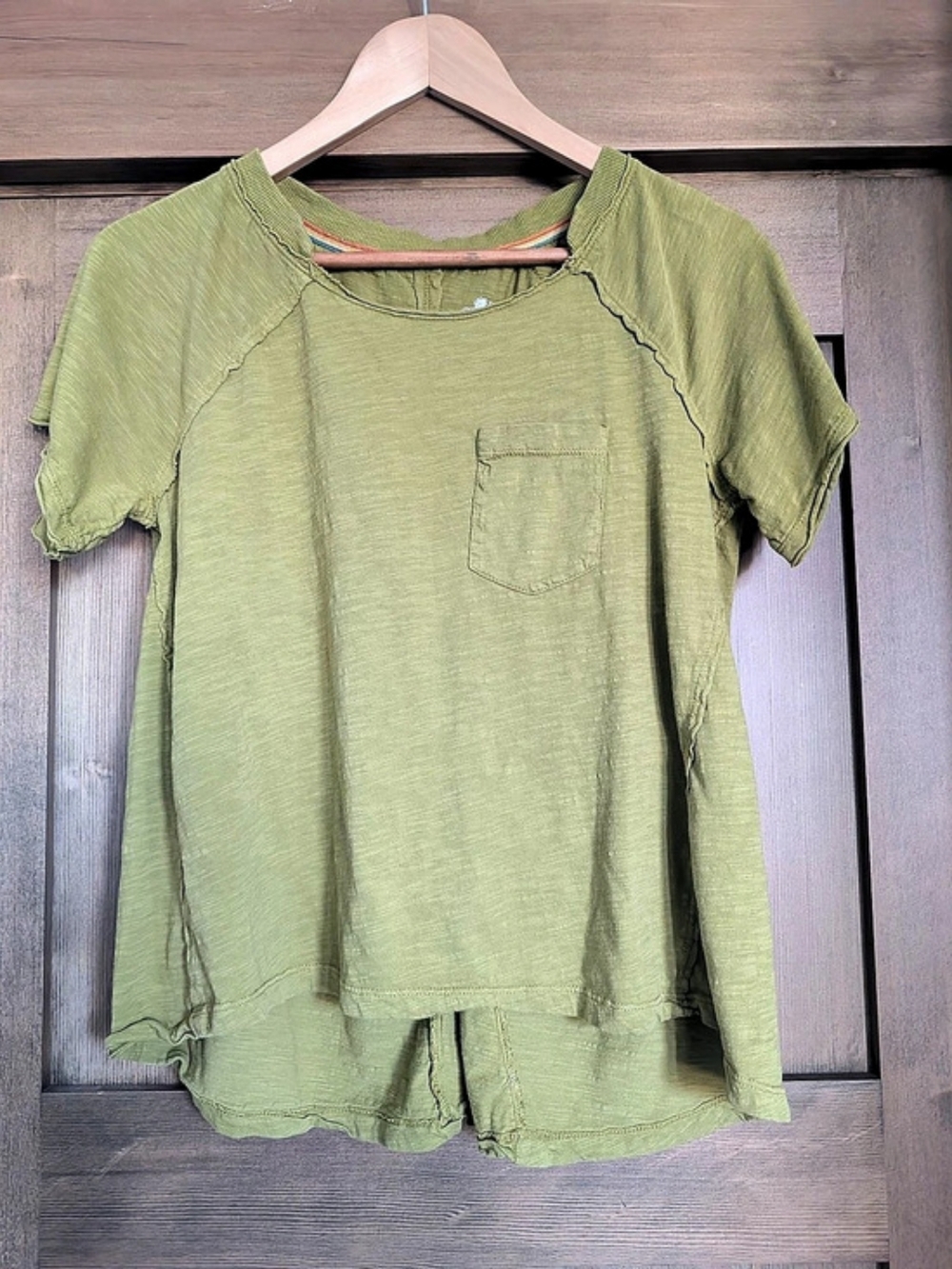 PILCRO Green Short Sleeve Top Size XS